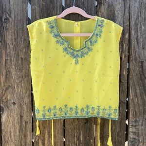 Beaded hand made chiffon top